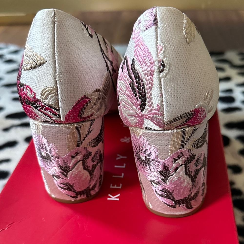 Kelly & Katie Eldorina Satin Floral Embroidered Women's Pumps 8 - Picture 8 of 10